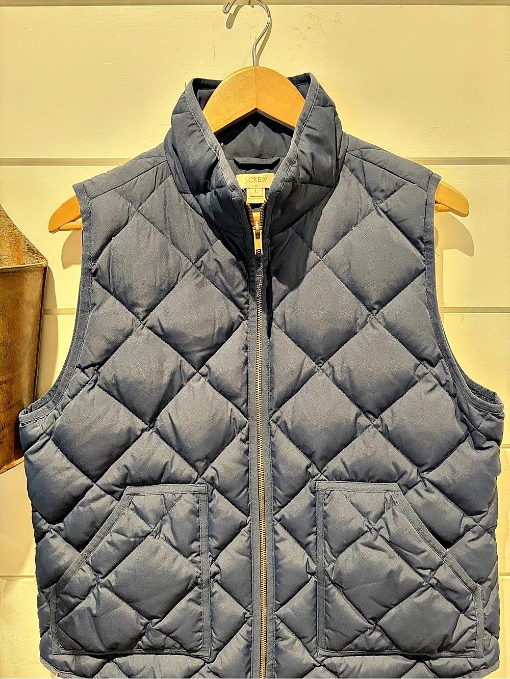 J.Crew Quilted Down Puffer Vest Navy Large